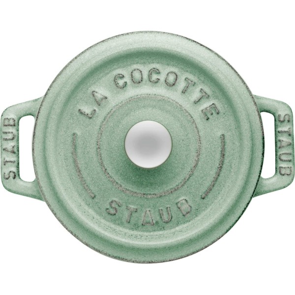 Mini garnek żeliwny Staub Mini Cocotte 250 ml miętowy idealny do zapiekania i serwowania porcji dla jednej osoby