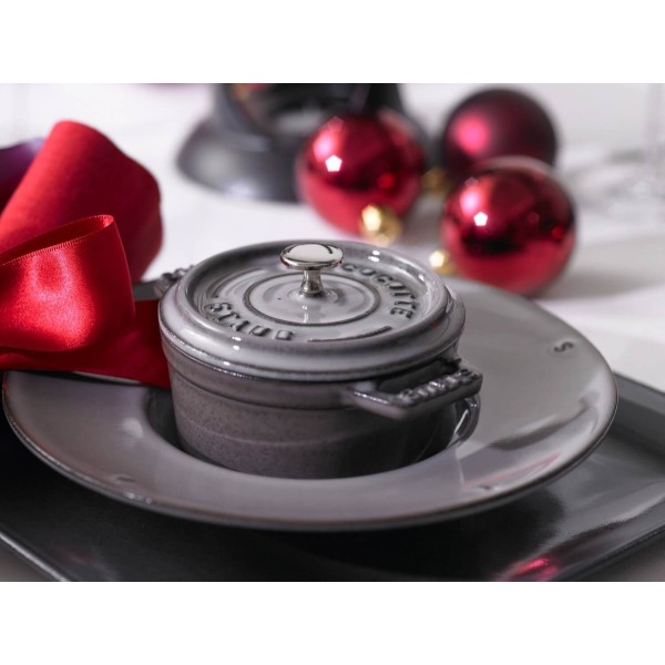 Гарнір традиційний, Staub Mini Cocotte, міні чавунний круглий 250 мл, графіт