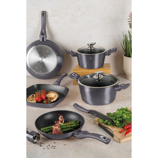Garnek Berlinger Haus Carbon Pro BH-6924 8L 30cm z powłoką granitową do gotowania dla rodziny