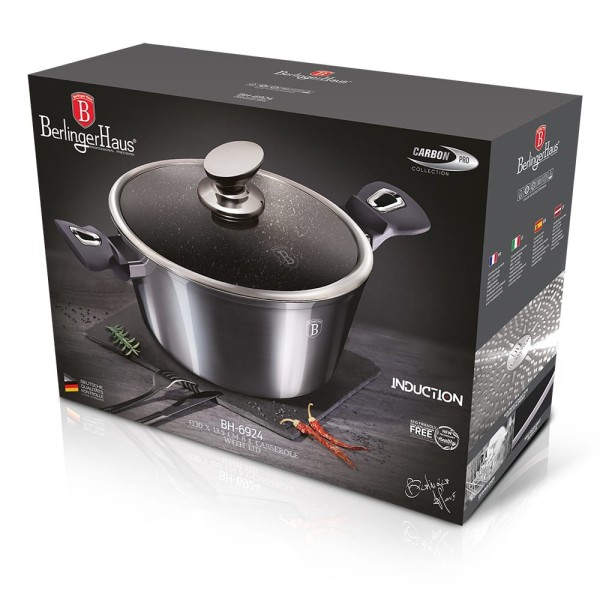 Garnek Berlinger Haus Carbon Pro BH-6924 8L 30cm z powłoką granitową do gotowania dla rodziny