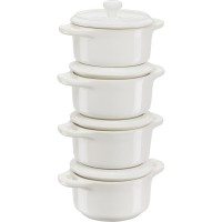 Zestaw garnków tradycyjnych Staub Gift Giving 4x mini cocotte okrągły 10 cm kość słoniowa