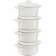 Zestaw garnków tradycyjnych Staub Gift Giving 4x mini cocotte okrągły 10 cm kość słoniowa