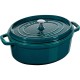 Garnek żeliwny owalny Staub La Cocotte 5.5 l morski do duszenia i pieczenia