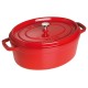 Garnek żeliwny Staub La Cocotte owalny 5,5 l do duszenia i pieczenia, czerwony
