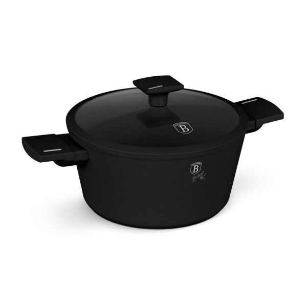 Garnek tradycyjny BerlingerHaus Matte Black Collection BH-8188 24 cm z pokrywką