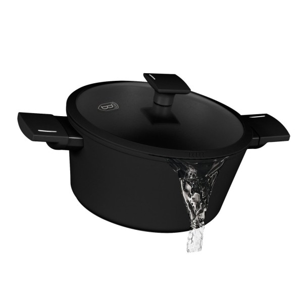Garnek tradycyjny BerlingerHaus Matte Black Collection BH-8188 24 cm z pokrywką
