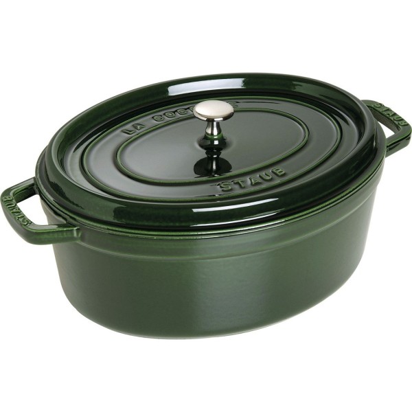 Каструля традиційна Staub La Cocotte овал зелений 3.2 л для готування та подачі