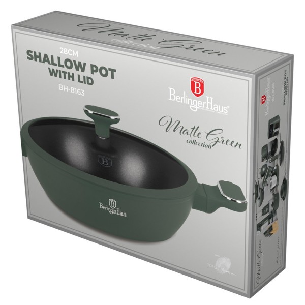Garnek tradycyjny Berlinger Haus BH-8163 Matte Green 3,8 l z pokrywką 28 cm