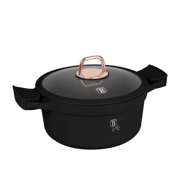 Каструля Berlinger Haus Black Rose BH-1457 4.4L 24 см з титановим покриттям для приготування страв