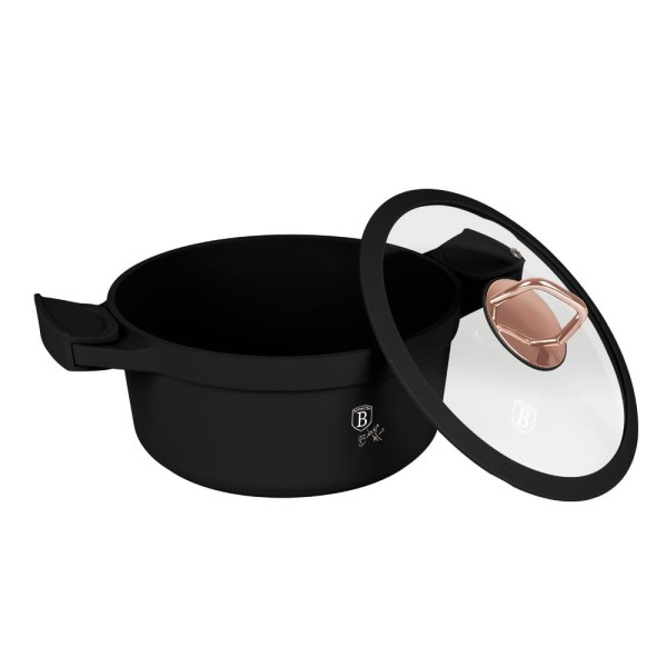 Каструля Berlinger Haus Black Rose BH-1457 4.4L 24 см з титановим покриттям для приготування страв