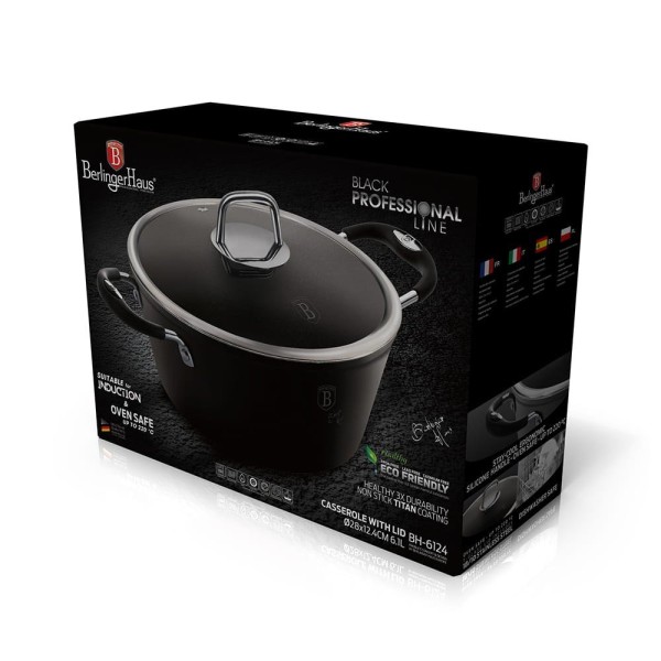 Garnek Berlinger Haus Black Professional Line BH-6124 28cm 6.1L do gotowania dla dużej rodziny