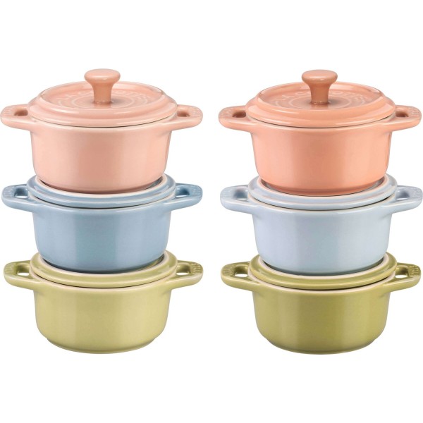 Garnki tradycyjne Staub Gift Giving zestaw 6 mini cocotte okrągłych 10 cm wielokolorowych