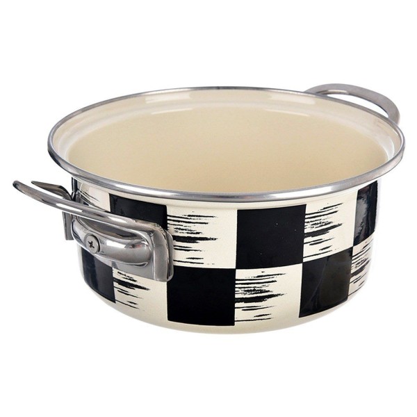 Garnek tradycyjny Orion SZACHOWNICA 18 cm 1,5 L – emaliowany, indukcja/gaz