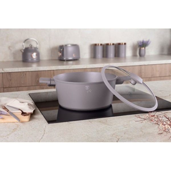 Каструля Berlinger Haus BH-8102, титанова з кришкою 28 см — для готування на плиті та тушкування