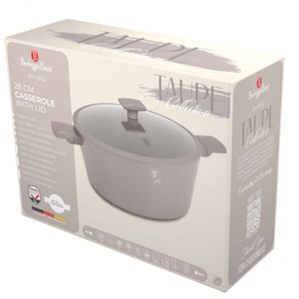 Каструля Berlinger Haus BH-8102, титанова з кришкою 28 см — для готування на плиті та тушкування