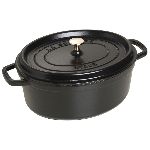 Гарнірний каструля Staub La Cocotte овальна 5.5 л, чорної емалі для готування на плиті та в духовці