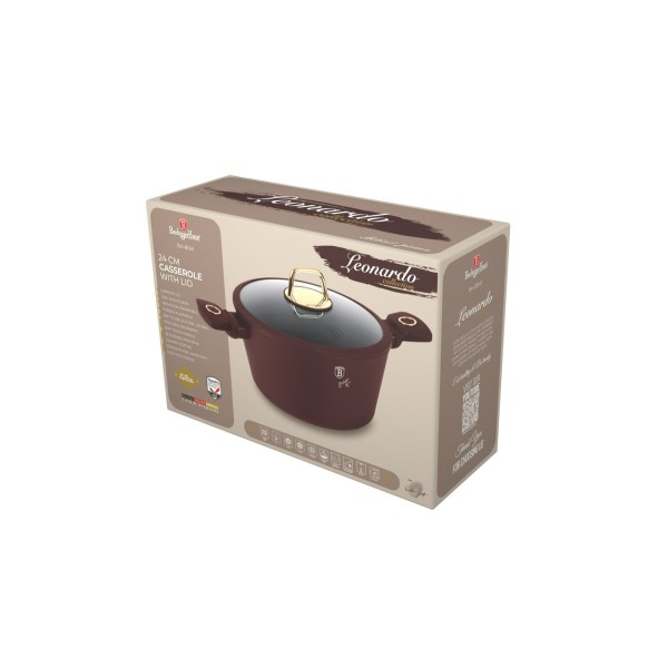 Garnek tradycyjny BerlingerHaus Leonardo BH-8041, 24 cm z pokrywką