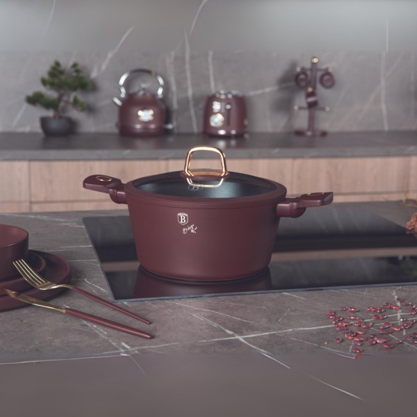 Garnek tradycyjny BerlingerHaus Leonardo BH-8041, 24 cm z pokrywką
