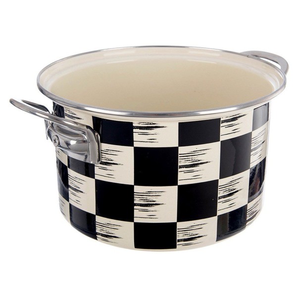 Garnek tradycyjny Orion Szachownica 20 cm 3 l — emaliowany, do kuchenek indukcyjnych i gazowych