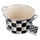 Garnek tradycyjny Orion Szachownica 20 cm 3 l — emaliowany, do kuchenek indukcyjnych i gazowych