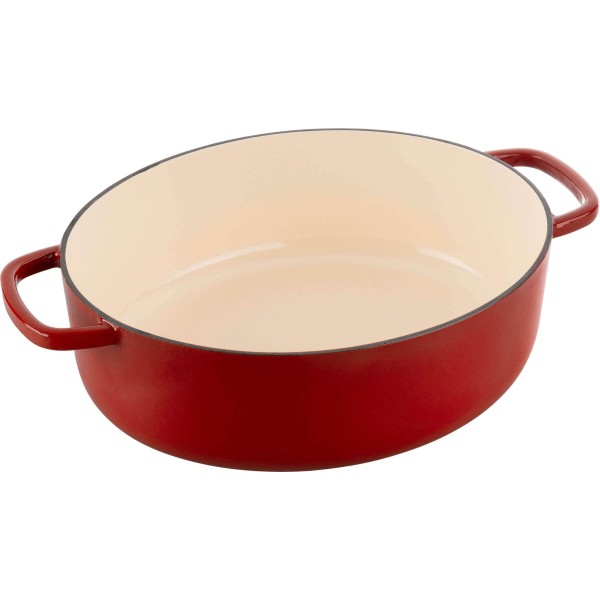 Garnek żeliwny Ballarini Bellamonte owalny 4.5 l czerwony do duszenia i pieczenia