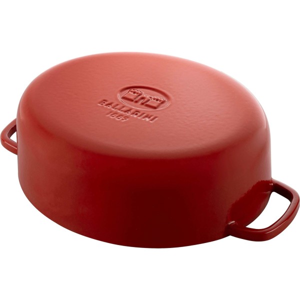 Garnek żeliwny Ballarini Bellamonte owalny 4.5 l czerwony do duszenia i pieczenia