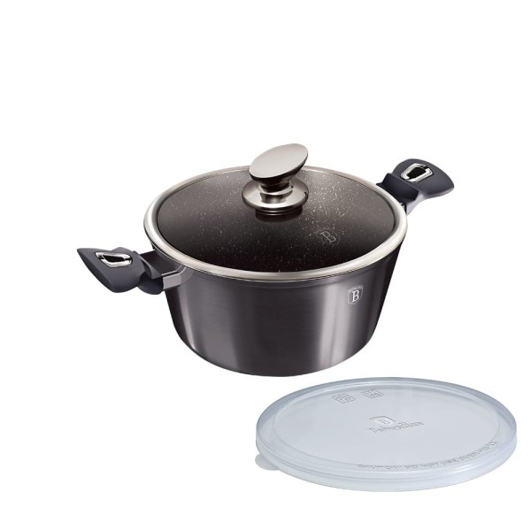 Класичний каструля Berlinger Haus Carbon Pro BH-6894 6,1 л з гранитовим покриттям для приготування їжі