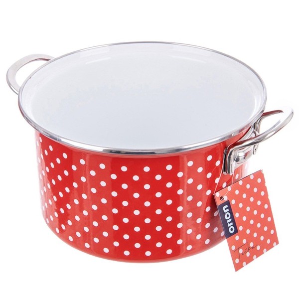 Garnek tradycyjny Tecka ORION 22 cm 4L — emaliowany, do indukcji i gazu