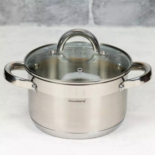 Ківш, Klausberg KB-7120, 12 см з кришкою — для підігріву і соусів, 0,5 л