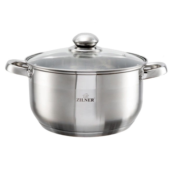 Garnek stalowy Zilner ZL-7307 6.1L 24cm do gotowania na kuchence z dnem 9-warstwowym