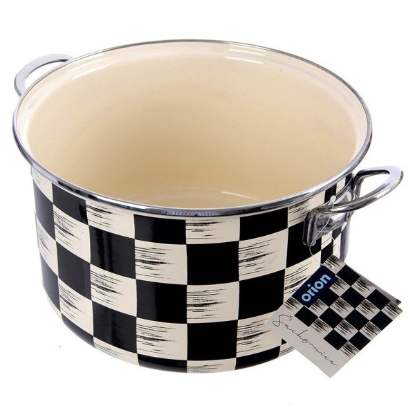 Garnek tradycyjny Orion 113338 Szachownica 26 cm 6,5 L – emaliowany, do indukcji i gazu