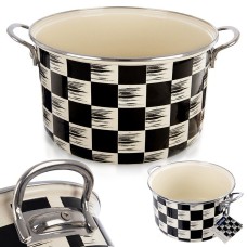 Garnek tradycyjny Orion 113338 Szachownica 26 cm 6,5 L – emaliowany, do indukcji i gazu