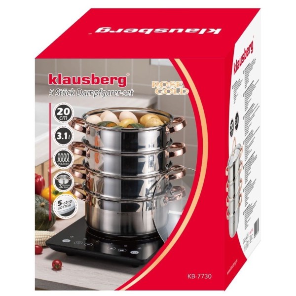 Garnek do gotowania na parze Klausberg KB-7730 zestaw 20 cm, 5 elementów