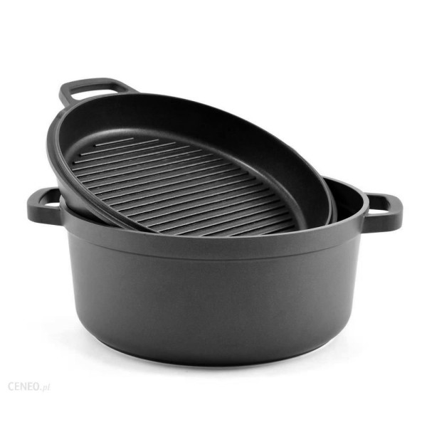 Garnek z patelnią grillową Maestro MR-4124 3,3L 24cm do gotowania i grillowania w domu