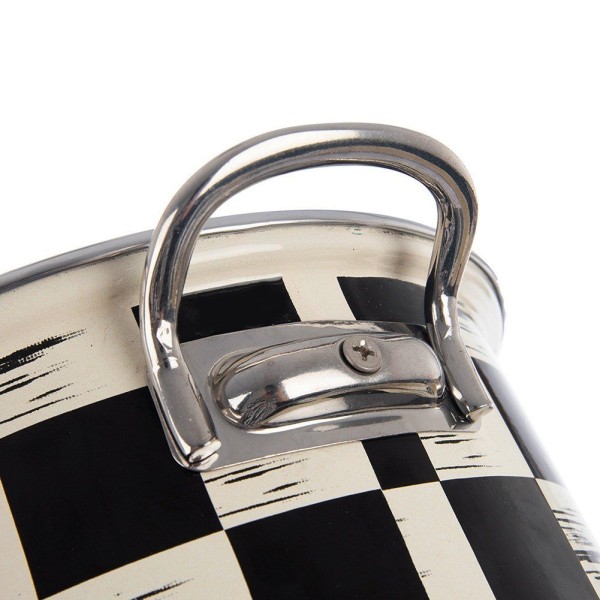 Garnek emaliowany, Orion 113340 Szachownica — tradycyjny garnek 20 cm 2,2 l, indukcja/gaz