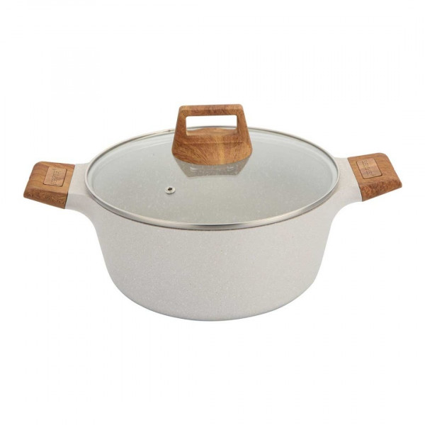 GARNEK MARMURKOWY 28cm Z POKRYWĄ BERGNER BG-30643 NATURALLY