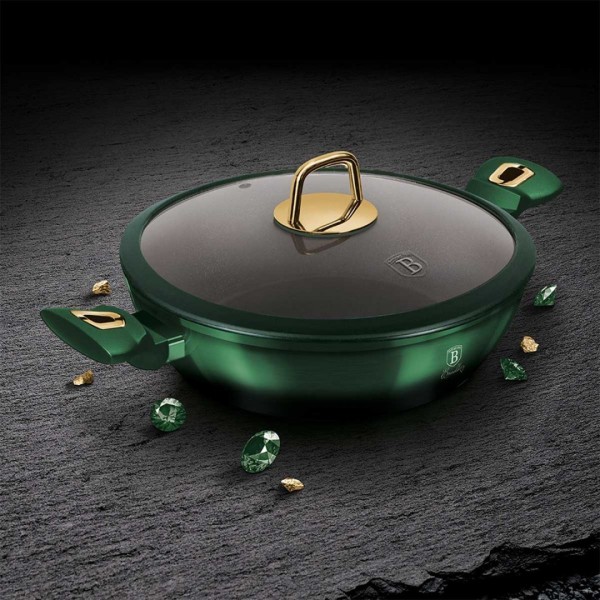 Каструля традиційна Berlinger Haus Metallic Line Emerald BH-6060, 3.8 л, 28 см, низька гранитова