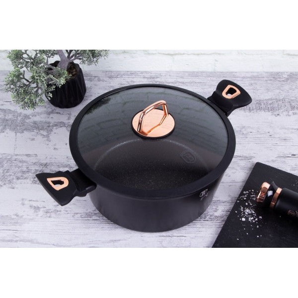 Garnek tradycyjny BerlingerHaus BH-1931 Black Rose, 6 L, pokrywka 28 cm