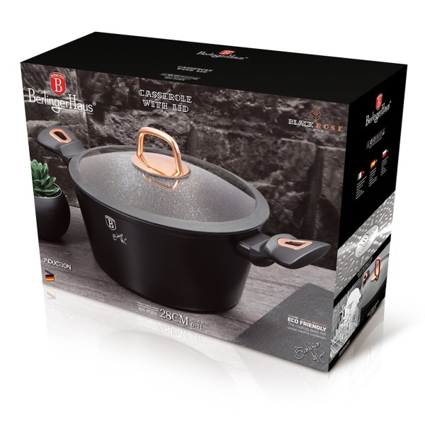 Garnek tradycyjny BerlingerHaus BH-1931 Black Rose, 6 L, pokrywka 28 cm