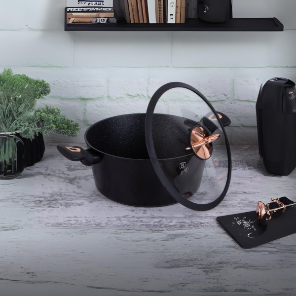 Garnek tradycyjny BerlingerHaus BH-1931 Black Rose, 6 L, pokrywka 28 cm