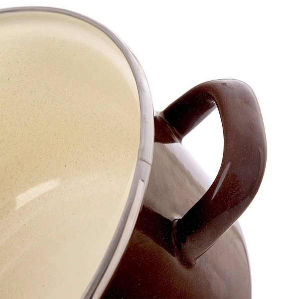 Garnek tradycyjny Orion 113328 Brown 16 cm 1 L — emaliowany, do gazu i indukcji