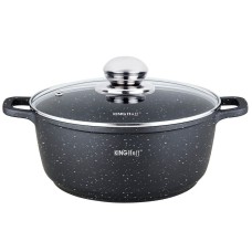Garnek Kinghoff KH-1594 powłoka marmurowa 3,3L 22cm idealny do gotowania codziennego
