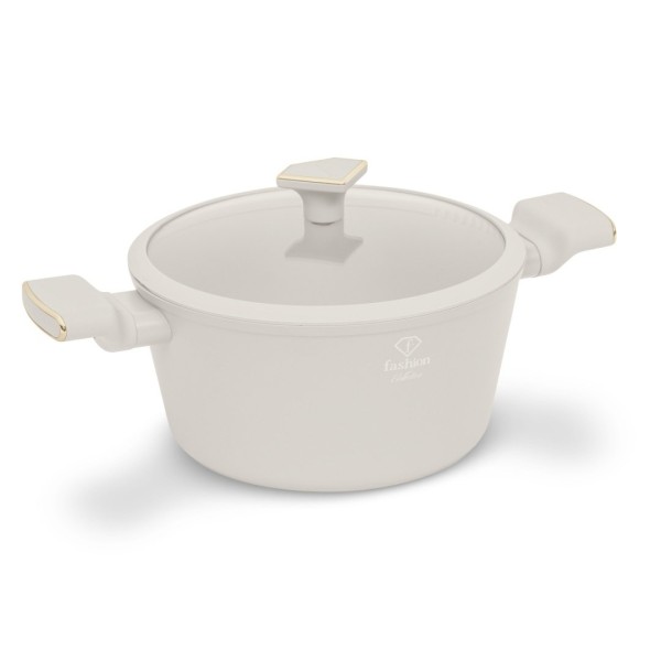 Garnek tradycyjny FashionTV FTV-0069 24 cm Matte Cream Gold — z pokrywką