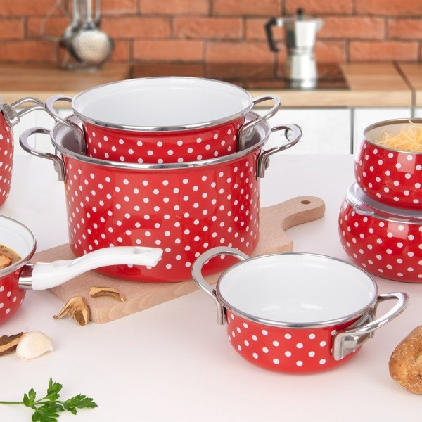 Garnek tradycyjny Tecka Orion 18 cm 2L — emaliowany, gaz i indukcja