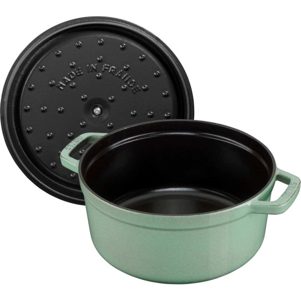 Каструля Staub La Cocotte чавунна кругла 2.6 л для готування та сервірування, м’ятна