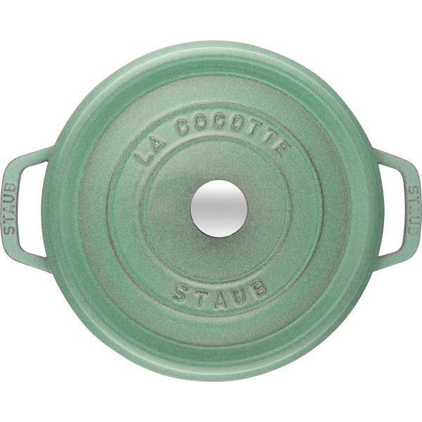 Каструля Staub La Cocotte чавунна кругла 2.6 л для готування та сервірування, м’ятна