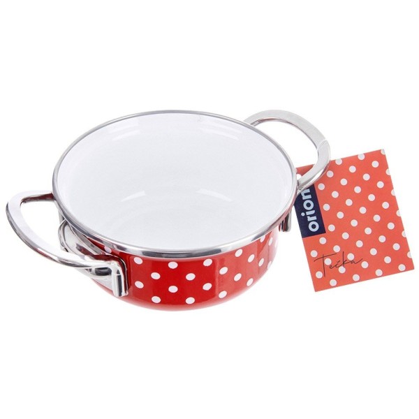 Garnek tradycyjny Orion TECKA 14 cm 650 ml — emaliowany, do kuchenek indukcyjnych i gazowych