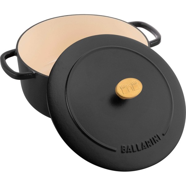 Garnek żeliwny Ballarini Bellamonte 2.6 l czarny do duszenia i smażenia