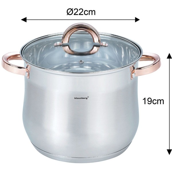 Garnek gastronomiczny Klausberg KB-7792 7L 22cm rose gold do profesjonalnej kuchni