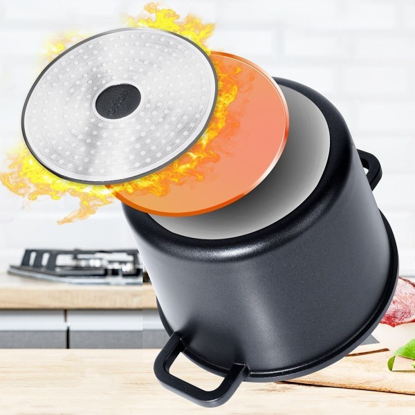 Garnki tradycyjne Orion GRANDE 4.2L — garnek granitowy z pokrywką szklaną, indukcja